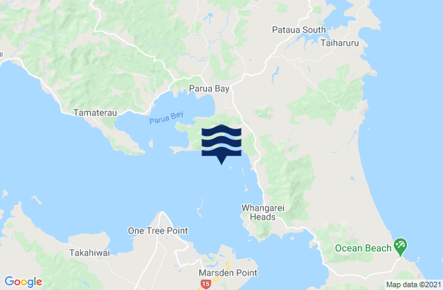 Karte der Gezeiten McLeod Bay, New Zealand