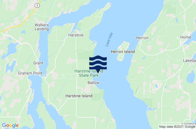 Karte der Gezeiten McMicken Island Case Inlet, United States