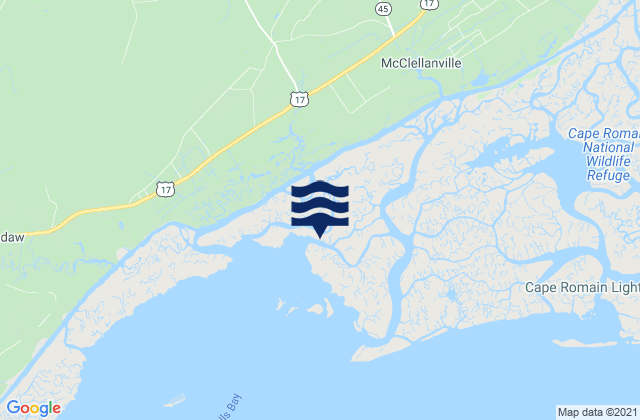 Karte der Gezeiten Mcclellanville (Jeremy Creek), United States