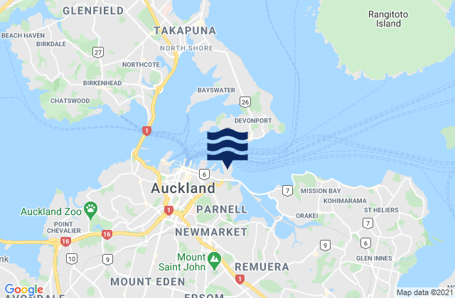 Karte der Gezeiten Mechanics Bay, New Zealand