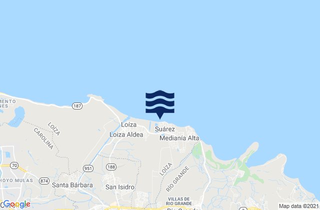 Karte der Gezeiten Medianía Baja Barrio, Puerto Rico