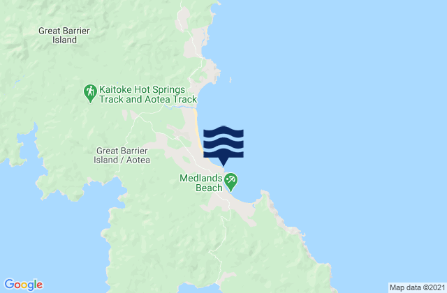 Karte der Gezeiten Medlands Beach, New Zealand