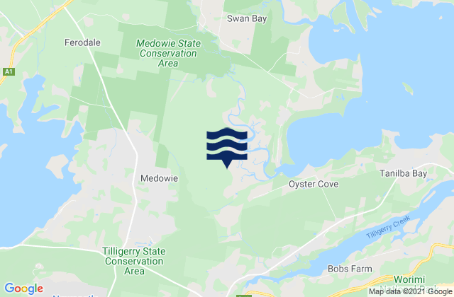 Karte der Gezeiten Medowie, Australia