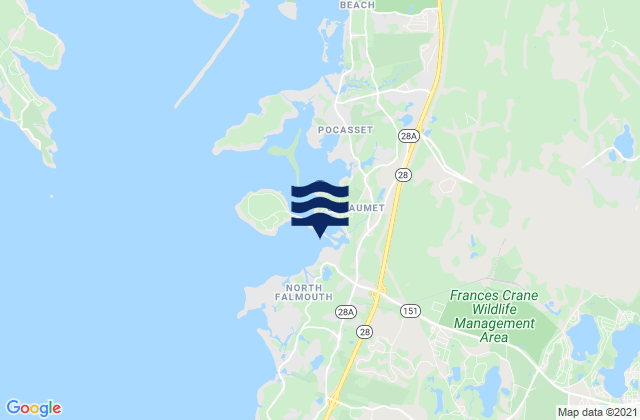 Karte der Gezeiten Megansett Beach, United States