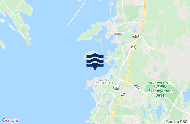 Karte der Gezeiten Megansett Harbor, United States