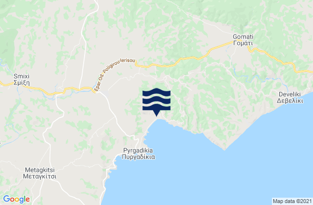 Karte der Gezeiten Megáli Panagía, Greece