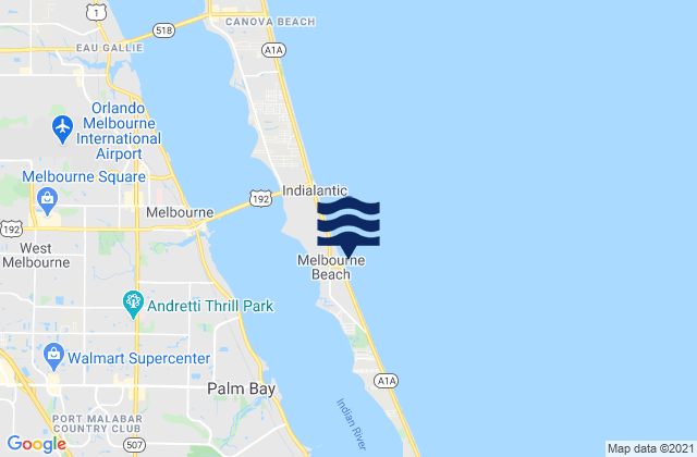 Karte der Gezeiten Melbourne Beach, United States
