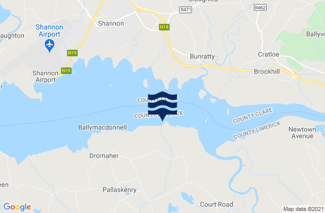 Karte der Gezeiten Mellon Point, Ireland