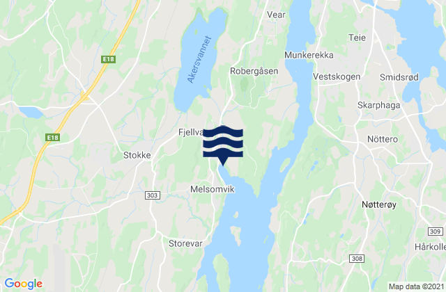 Karte der Gezeiten Melsomvik, Norway