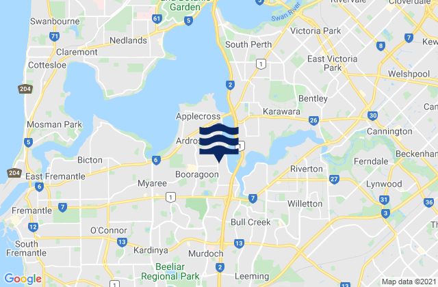 Karte der Gezeiten Melville, Australia