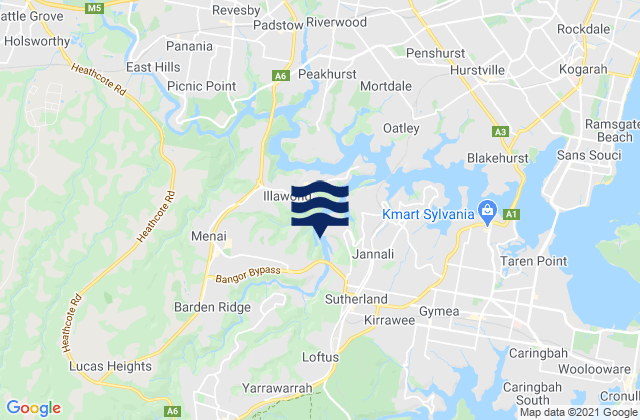 Karte der Gezeiten Menai, Australia