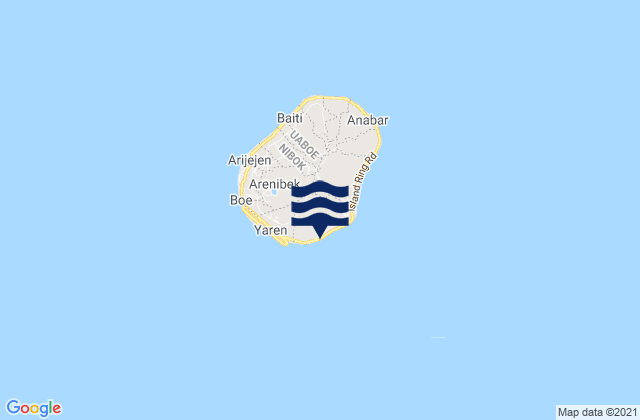 Karte der Gezeiten Meneng District, Nauru