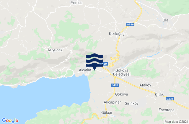 Karte der Gezeiten Menteşe, Turkey