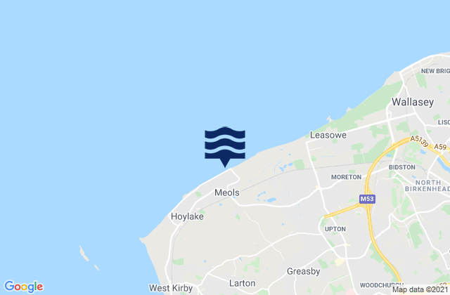 Karte der Gezeiten Meols Beach, United Kingdom