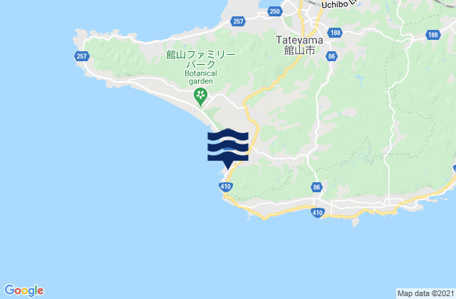 Karte der Gezeiten Mera, Japan
