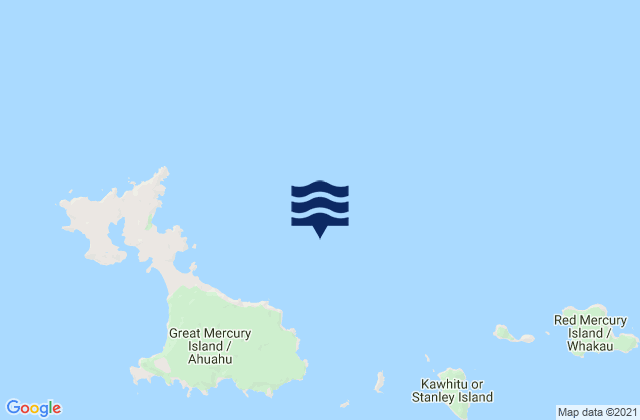 Karte der Gezeiten Mercury Islands (Iles d'Haussez), New Zealand