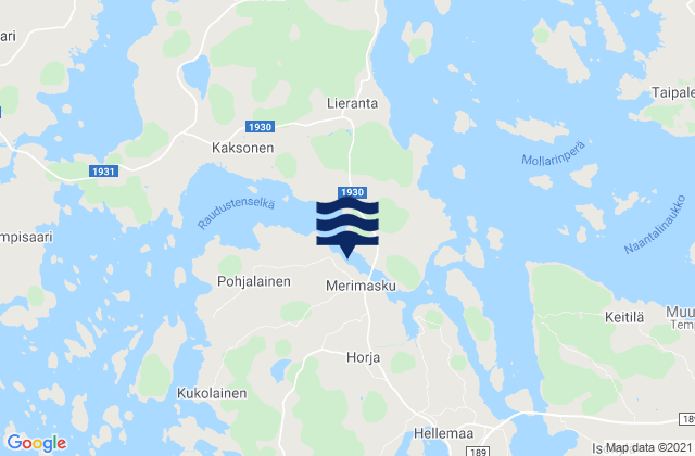 Karte der Gezeiten Merimasku, Finland