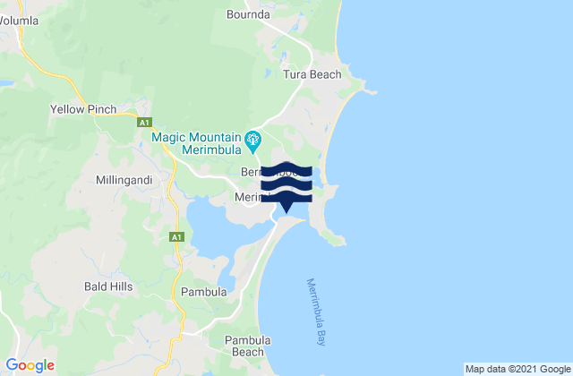 Karte der Gezeiten Merimbula, Australia