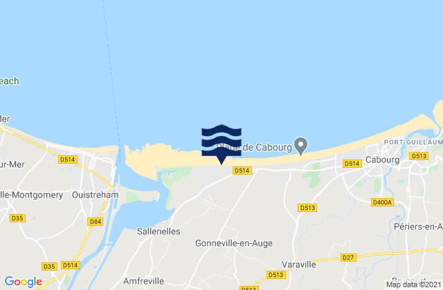 Karte der Gezeiten Merville-Franceville-Plage, France