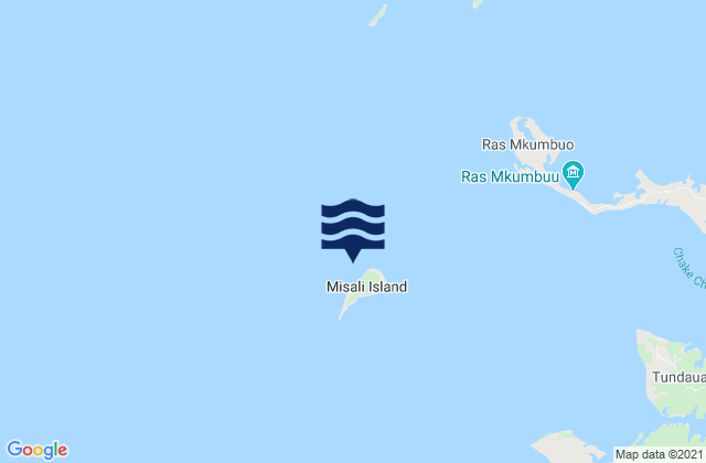 Karte der Gezeiten Mesali Island, Tanzania