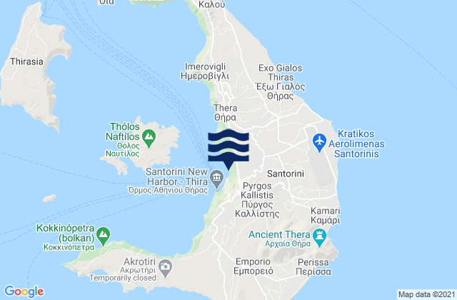 Karte der Gezeiten Mesariá, Greece