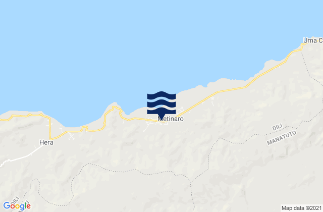 Karte der Gezeiten Metinaro, Timor Leste