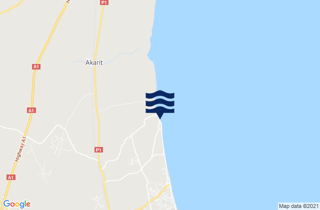 Karte der Gezeiten Metouia, Tunisia
