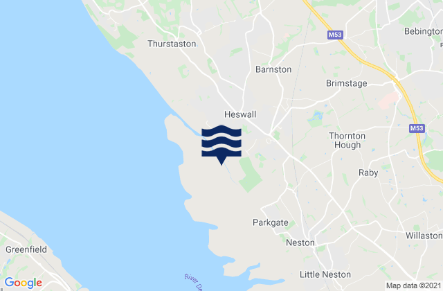 Karte der Gezeiten Metropolitan Borough of Wirral, United Kingdom
