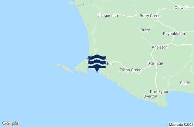 Karte der Gezeiten Mewslade Bay Beach, United Kingdom
