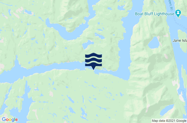 Karte der Gezeiten Meyers Narrows, Canada