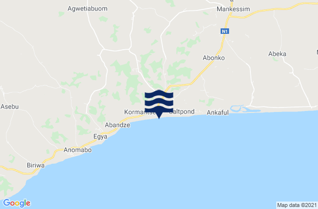 Karte der Gezeiten Mfatseman, Ghana