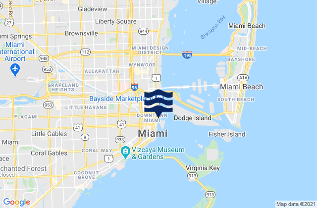 Karte der Gezeiten Miami River Entrance, United States