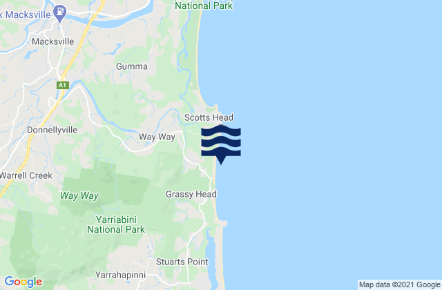 Karte der Gezeiten Middle Beach, Australia