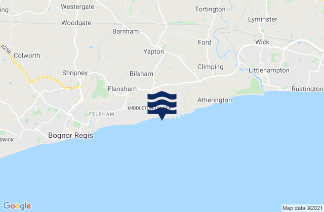 Karte der Gezeiten Middleton-on-Sea Beach, United Kingdom