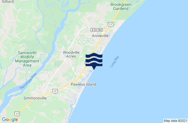 Karte der Gezeiten Midway Inlet North (Pawleys Island), United States