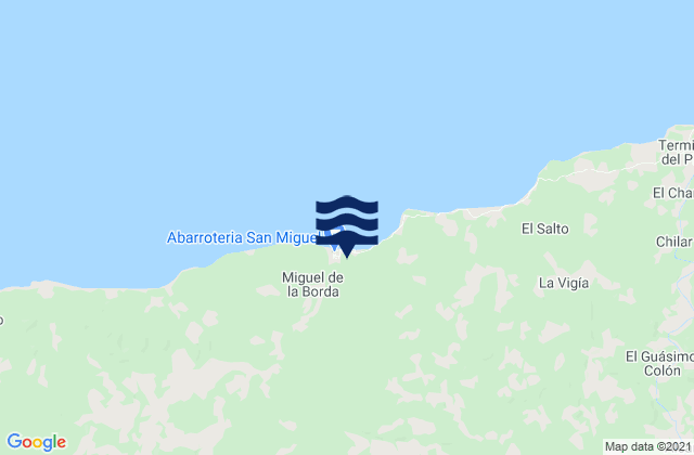 Karte der Gezeiten Miguel de La Borda, Panama
