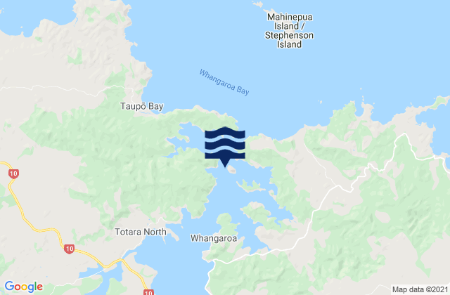 Karte der Gezeiten Milford Island (Wairaupo Island), New Zealand
