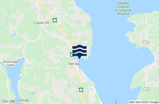 Karte der Gezeiten Mill Bay, Canada