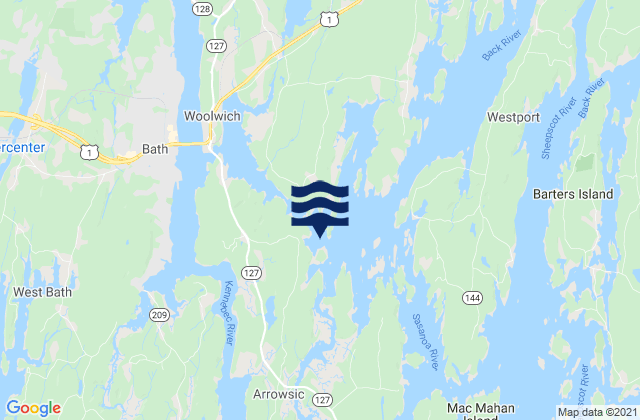 Karte der Gezeiten Mill Point (Sasanoa River), United States