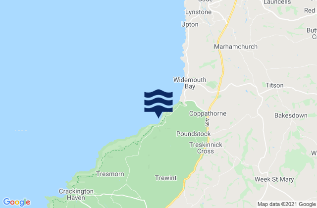 Karte der Gezeiten Millook Haven Beach, United Kingdom