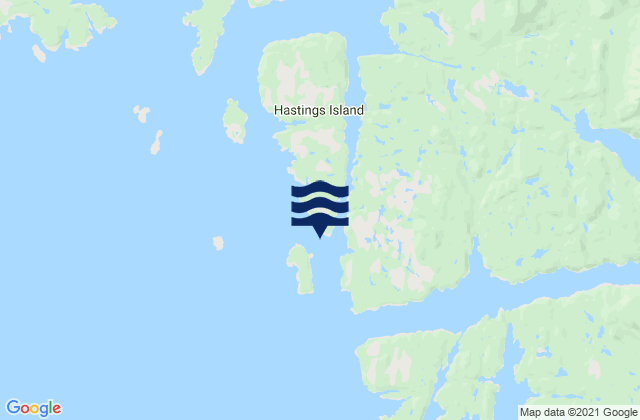 Karte der Gezeiten Milne Island, Canada