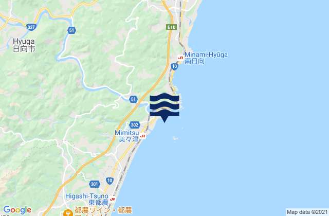 Karte der Gezeiten Mimitsu, Japan