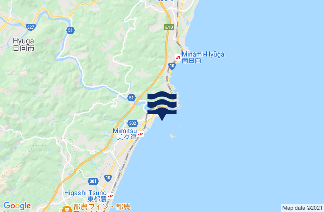 Karte der Gezeiten Mimitu, Japan