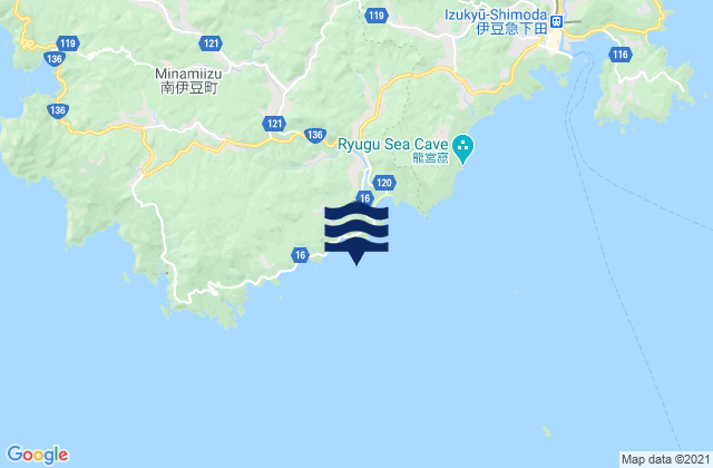 Karte der Gezeiten Minami Izu-Koine, Japan