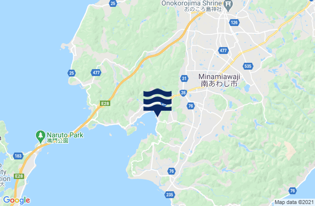 Karte der Gezeiten Minamiawaji Shi, Japan