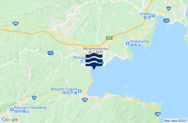 Karte der Gezeiten Minamisanriku, Japan