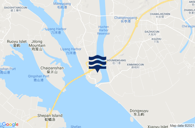Karte der Gezeiten Minggang, China