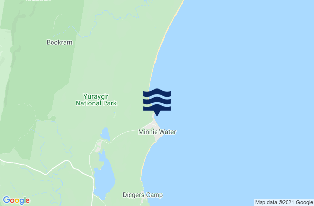 Karte der Gezeiten Minnie Water Beach, Australia