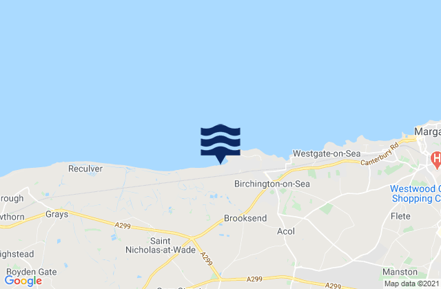 Karte der Gezeiten Minnis Bay Beach, United Kingdom