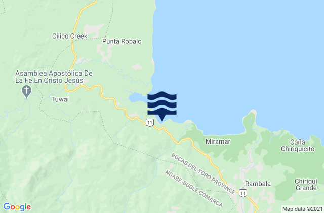 Karte der Gezeiten Miramar, Panama